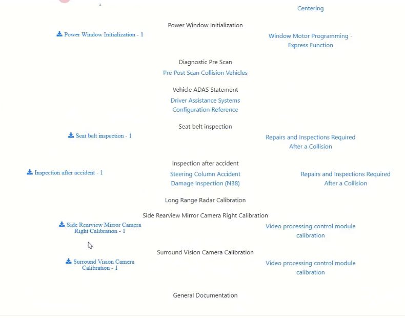 AVS documents view linking each operation to OEM procedure documents